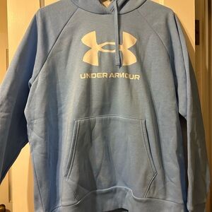 Under Armour Light Blue Pullover Hoodie with White Logo